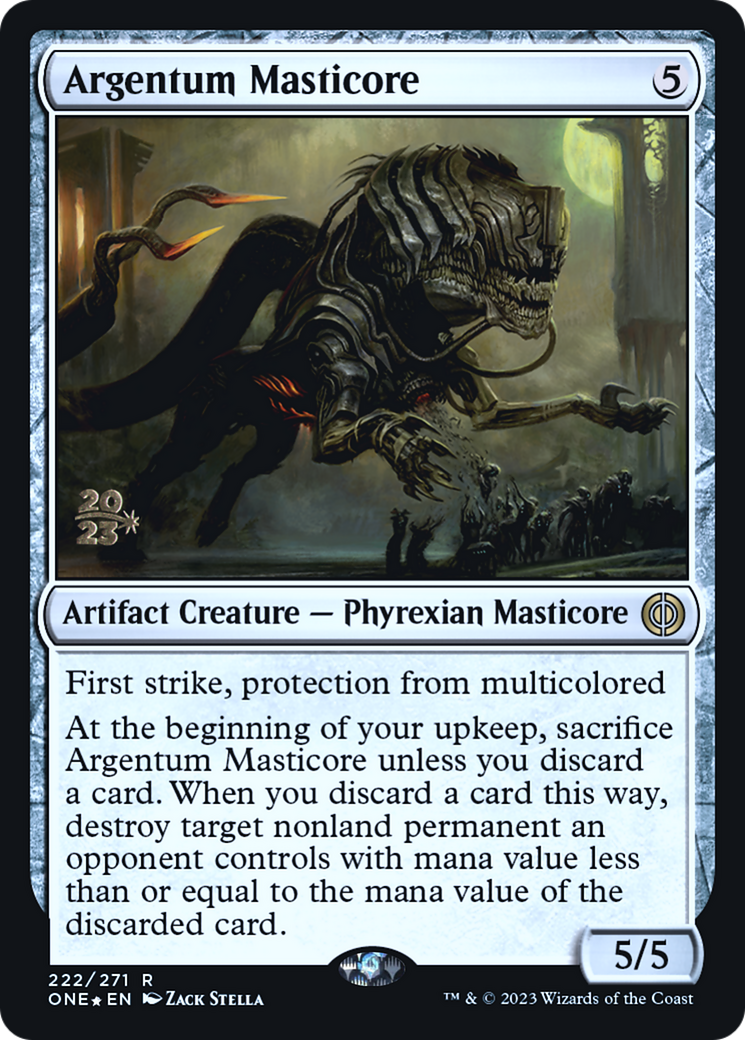 Argentum Masticore [Phyrexia: All Will Be One Prerelease Promos] | Chromatic Games