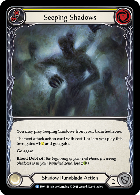 Seeping Shadows (Yellow) [MON166] (Monarch)  1st Edition Normal | Chromatic Games