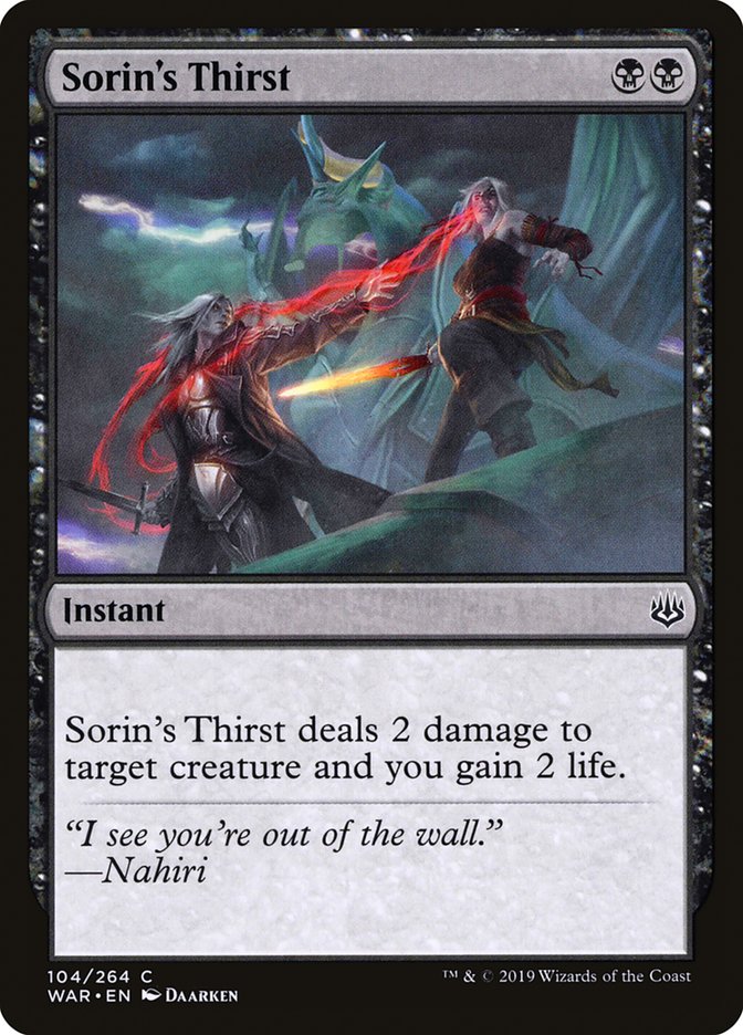 Sorin's Thirst [War of the Spark] | Chromatic Games