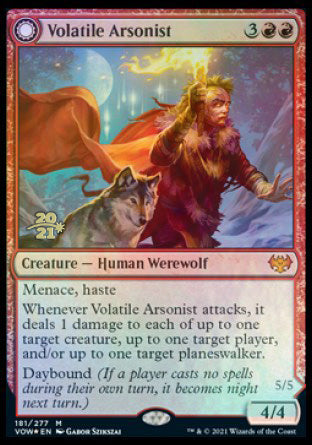 Volatile Arsonist // Dire-Strain Anarchist [Innistrad: Crimson Vow Prerelease Promos] | Chromatic Games