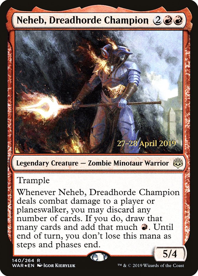 Neheb, Dreadhorde Champion [War of the Spark Prerelease Promos] | Chromatic Games