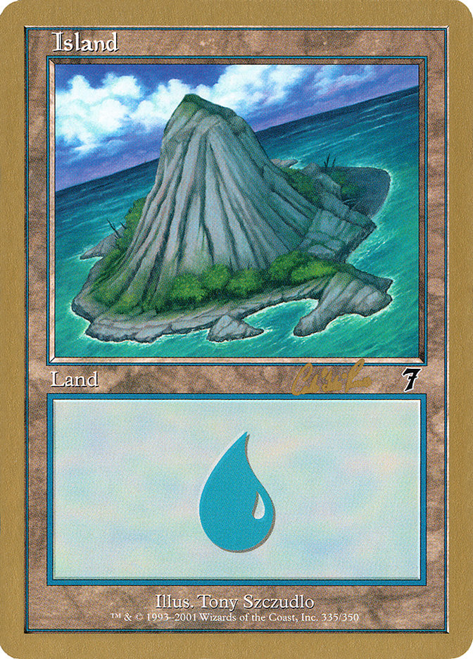 Island (cr335b) (Carlos Romao) [World Championship Decks 2002] | Chromatic Games