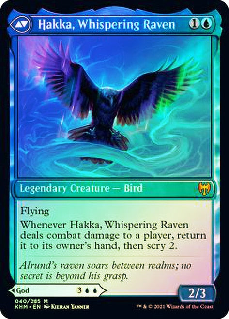 Alrund, God of the Cosmos // Hakka, Whispering Raven [Kaldheim Prerelease Promos] | Chromatic Games