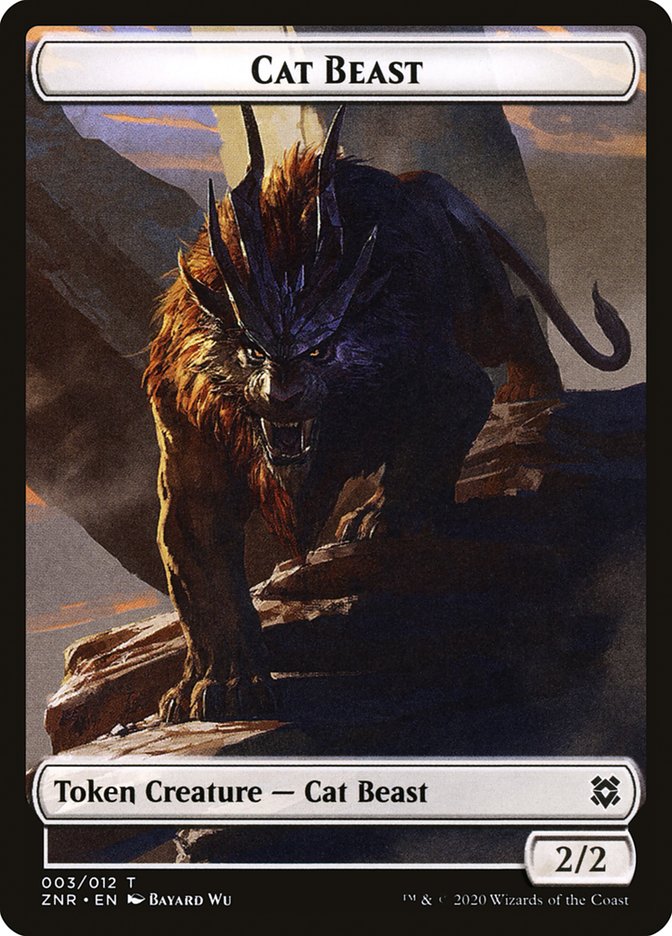 Cat Beast Token [Zendikar Rising Tokens] | Chromatic Games