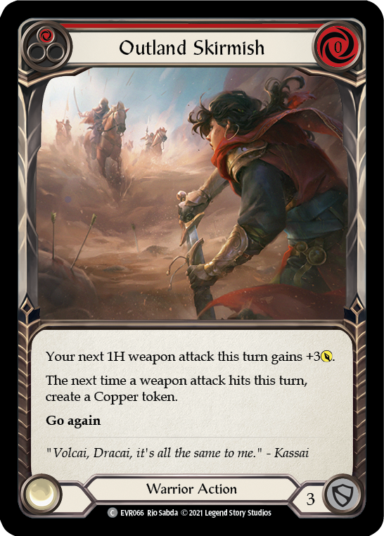 Outland Skirmish (Red) [EVR066] (Everfest)  1st Edition Rainbow Foil | Chromatic Games