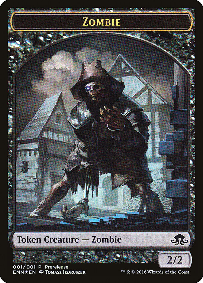 Zombie // Zombie Double-Sided Token [Eldritch Moon Prerelease Promos] | Chromatic Games