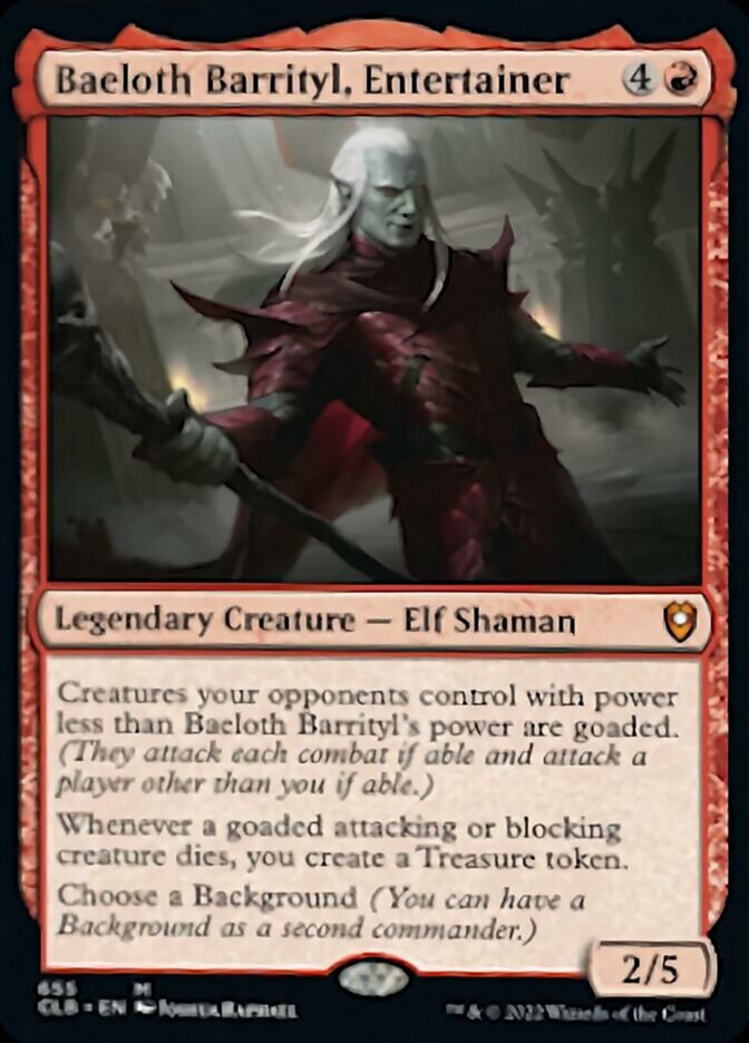 Baeloth Barrityl, Entertainer [Commander Legends: Battle for Baldur's Gate] | Chromatic Games