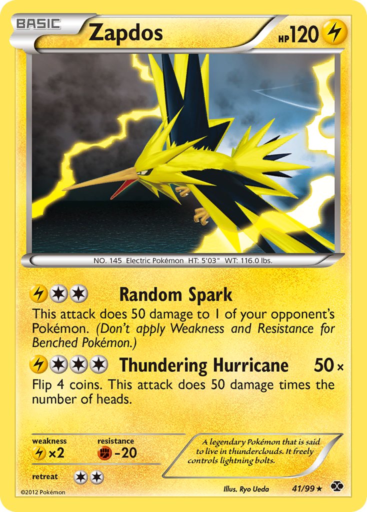 Zapdos (41/99) (Blister Exclusive) [Black & White: Next Destinies] | Chromatic Games