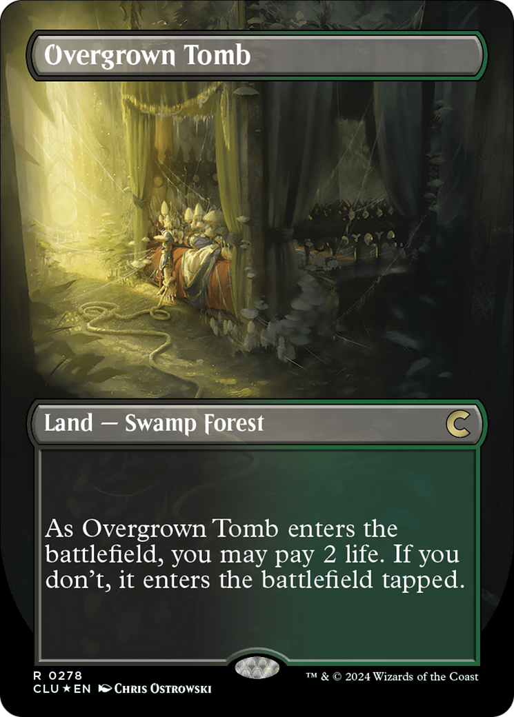 Overgrown Tomb (Borderless) [Ravnica: Clue Edition] | Chromatic Games