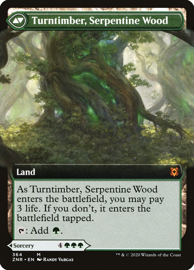 Turntimber Symbiosis // Turntimber, Serpentine Wood (Extended Art) [Zendikar Rising] | Chromatic Games