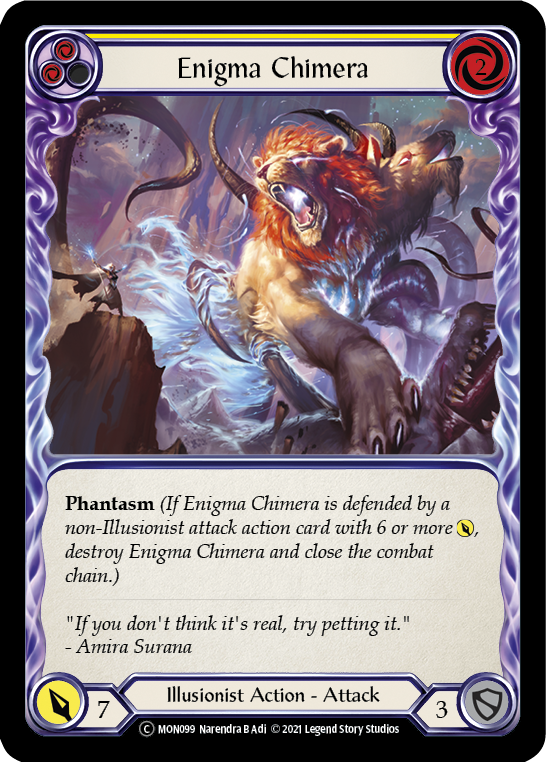 Enigma Chimera (Yellow) [U-MON099-RF] (Monarch Unlimited)  Unlimited Rainbow Foil | Chromatic Games