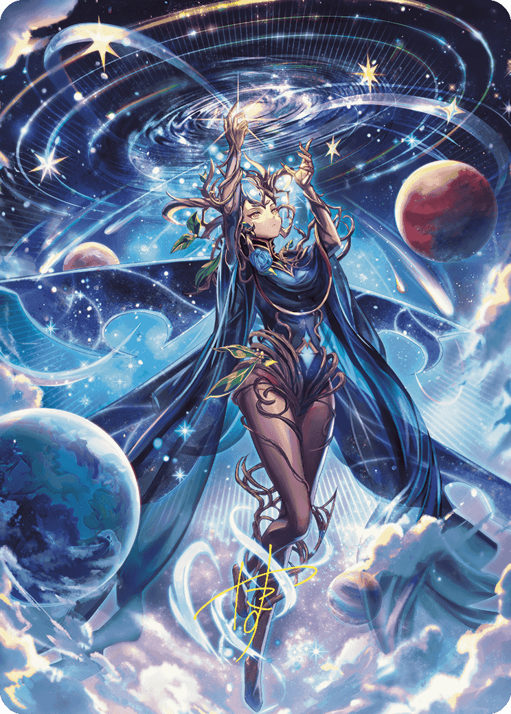 Omniscience Anime Art Card (Gold-Stamped Signature) [Wilds of Eldraine Art Series] | Chromatic Games