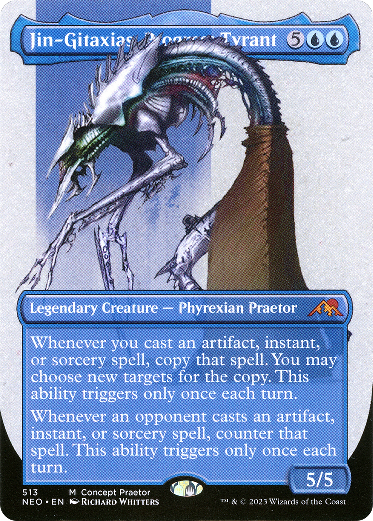 Jin-Gitaxias, Progress Tyrant (Borderless Concept Praetors) [Phyrexia: All Will Be One] | Chromatic Games