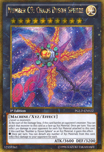 Number C9: Chaos Dyson Sphere [PGLD-EN022] Gold Secret Rare | Chromatic Games