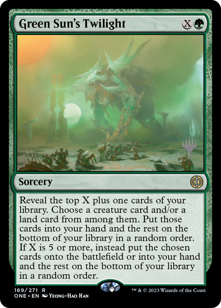 Green Sun's Twilight (Promo Pack) [Phyrexia: All Will Be One Promos] | Chromatic Games