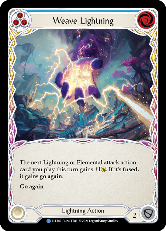 Weave Lightning (Blue) [ELE182] (Tales of Aria)  1st Edition Rainbow Foil | Chromatic Games