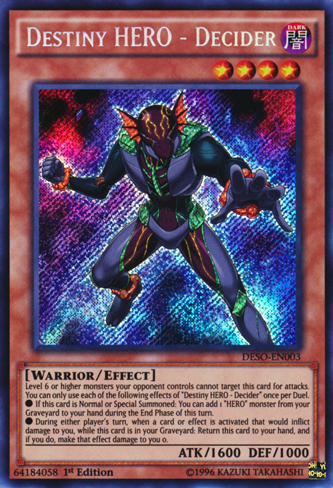 Destiny HERO - Decider [DESO-EN003] Secret Rare | Chromatic Games