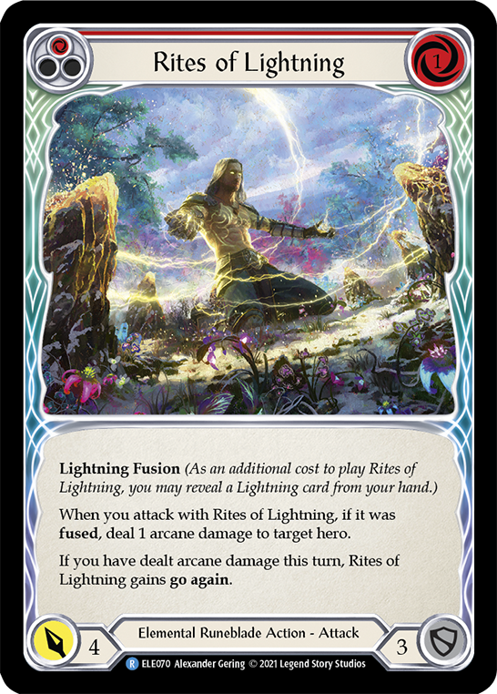 Rites of Lightning (Red) [ELE070] (Tales of Aria)  1st Edition Rainbow Foil | Chromatic Games