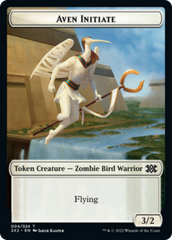 Worm // Aven Initiate Double-Sided Token [Double Masters 2022 Tokens] | Chromatic Games