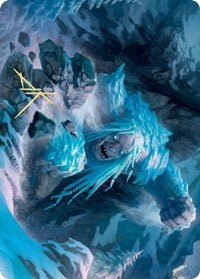 Icehide Troll Art Card (Gold-Stamped Signature) [Kaldheim Art Series] | Chromatic Games