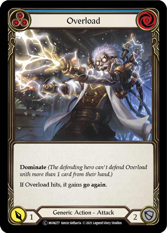 Overload (Blue) [U-MON277-RF] (Monarch Unlimited)  Unlimited Rainbow Foil | Chromatic Games