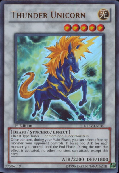 Thunder Unicorn [DREV-EN040] Ultra Rare | Chromatic Games