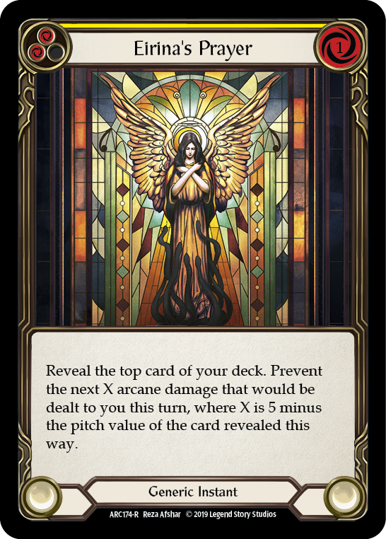 Eirina's Prayer (Yellow) [ARC174-R] (Arcane Rising)  1st Edition Rainbow Foil | Chromatic Games