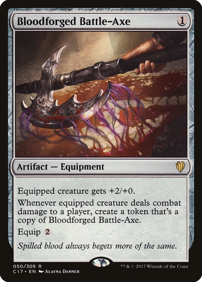 Bloodforged Battle-Axe [Commander 2017] | Chromatic Games