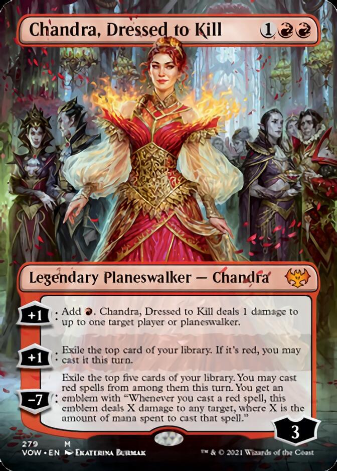 Chandra, Dressed to Kill (Borderless) [Innistrad: Crimson Vow] | Chromatic Games