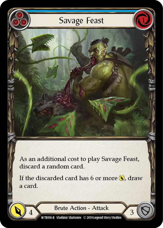 Savage Feast (Blue) [WTR016-R] (Welcome to Rathe)  Alpha Print Rainbow Foil | Chromatic Games