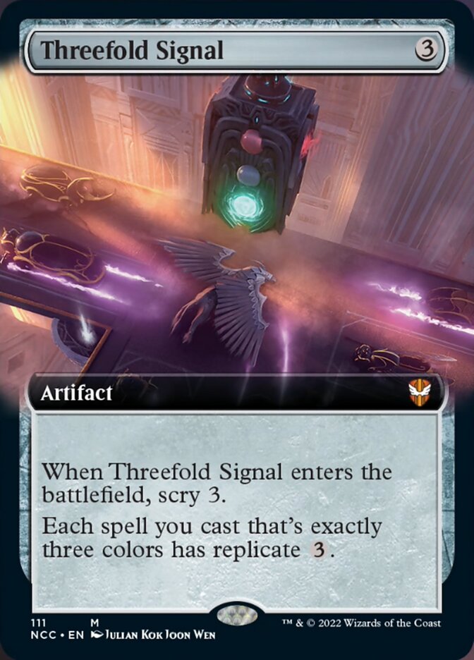 Threefold Signal (Extended Art) [Streets of New Capenna Commander] | Chromatic Games