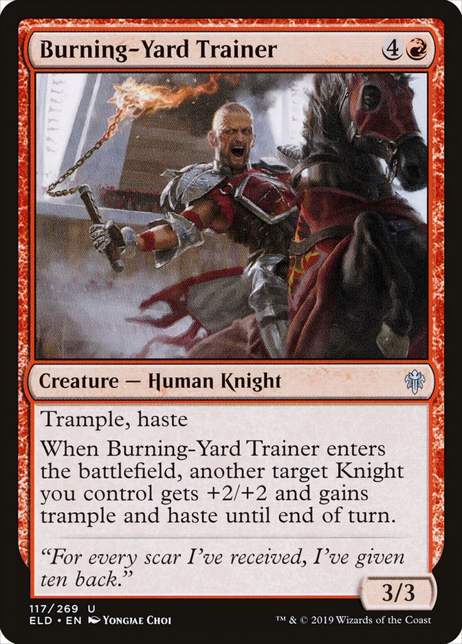 Burning-Yard Trainer [Throne of Eldraine] | Chromatic Games