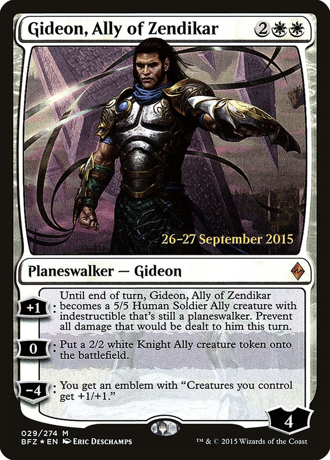 Gideon, Ally of Zendikar [Battle for Zendikar Prerelease Promos] | Chromatic Games