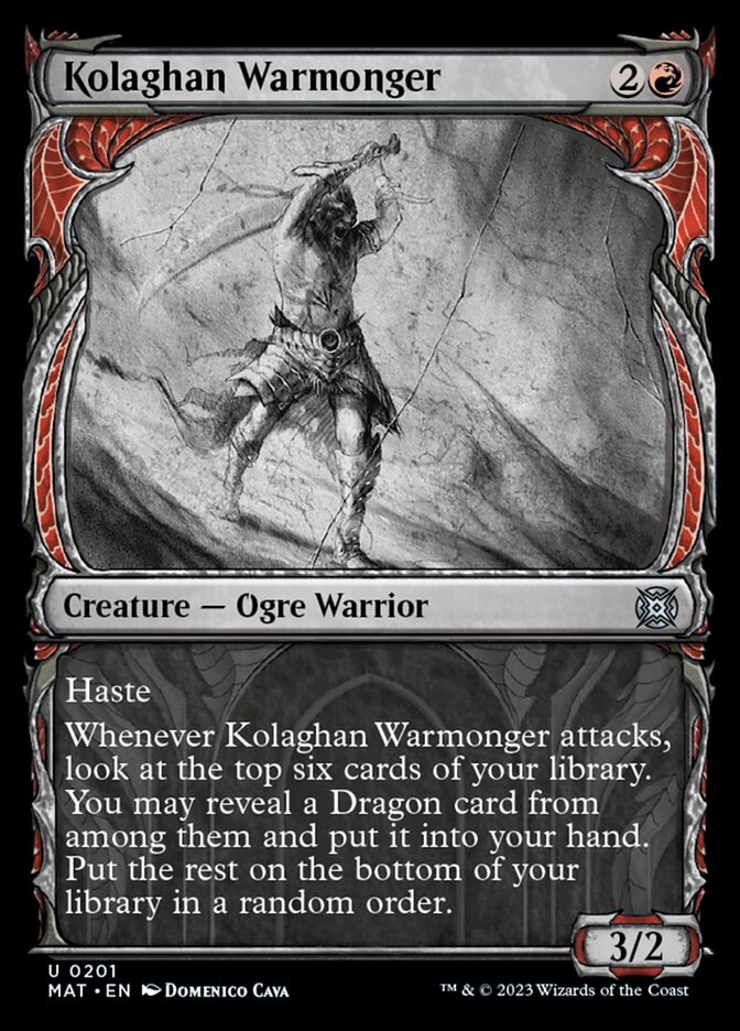 Kolaghan Warmonger (Showcase Halo Foil) [March of the Machine: The Aftermath] | Chromatic Games