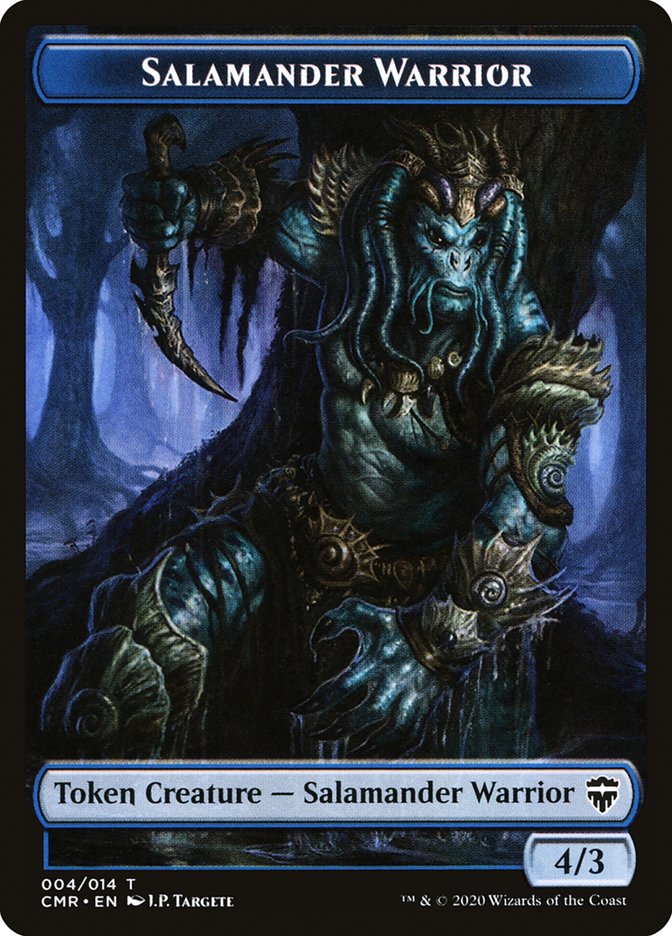 Salamander Warrior // Zombie Double-Sided Token [Commander Legends Tokens] | Chromatic Games