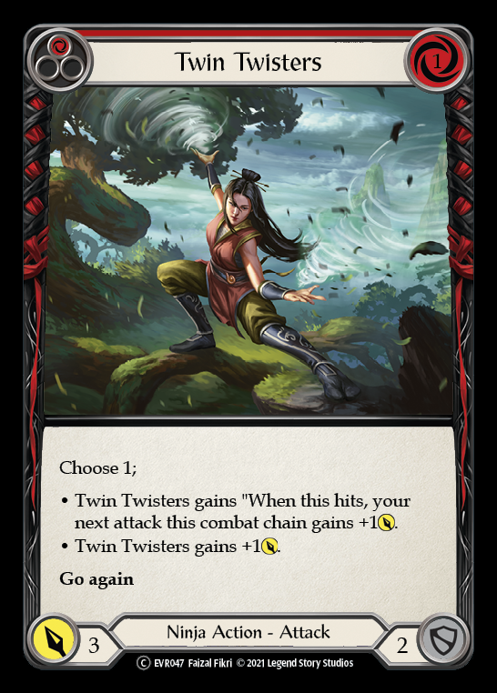 Twin Twisters (Red) [EVR047] (Everfest)  1st Edition Rainbow Foil | Chromatic Games