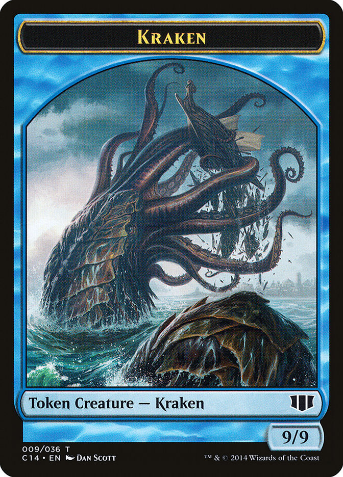 Kraken // Zombie (011/036) Double-Sided Token [Commander 2014 Tokens] | Chromatic Games