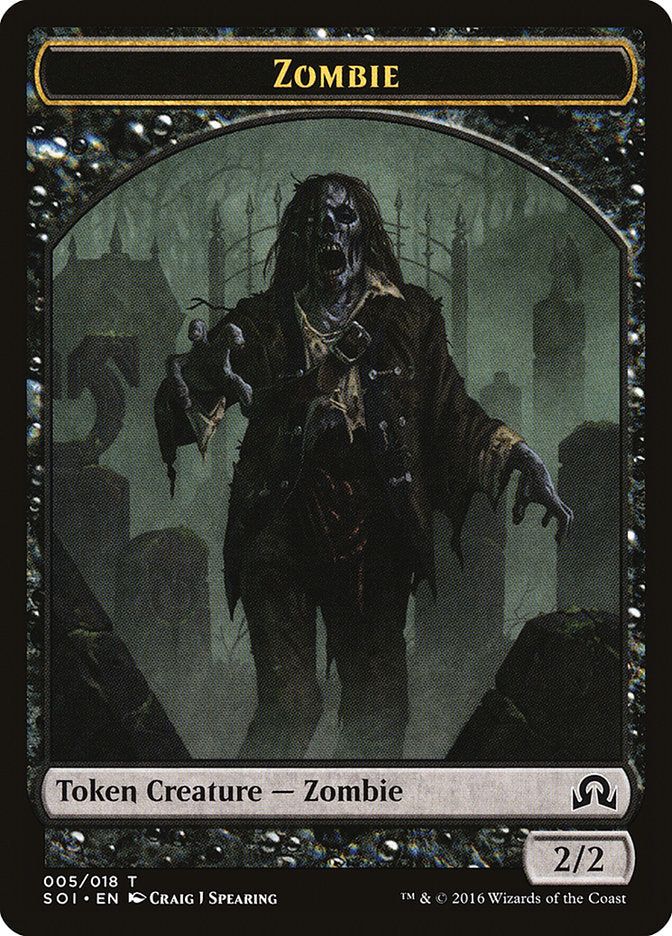 Zombie Token [Shadows over Innistrad Tokens] | Chromatic Games