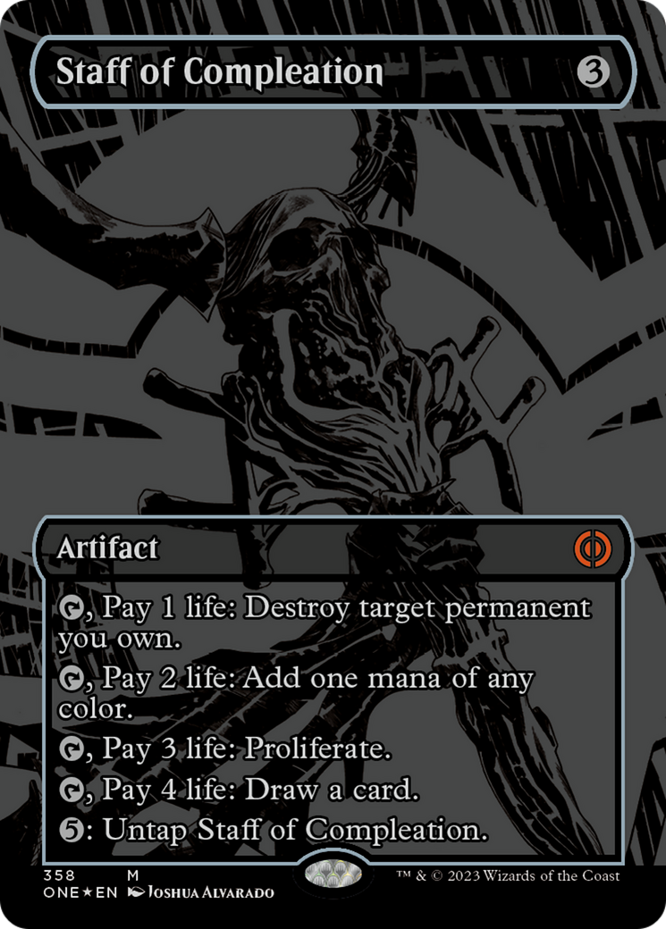 Staff of Compleation (Oil Slick Raised Foil) [Phyrexia: All Will Be One] | Chromatic Games