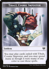 Elf Warrior // Tibalt, Cosmic Impostor Emblem Double-Sided Token [Kaldheim Tokens] | Chromatic Games