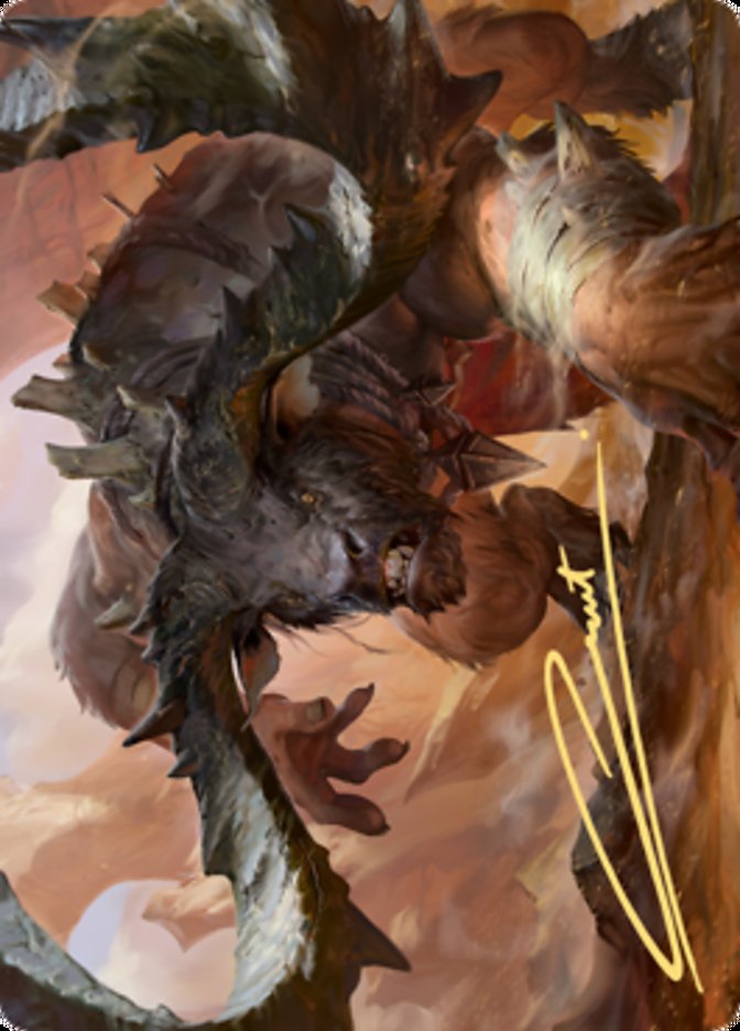 Moraug, Fury of Akoum Art Card (Gold-Stamped Signature) [Zendikar Rising Art Series] | Chromatic Games