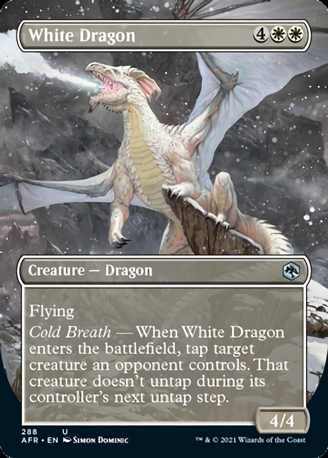 White Dragon (Borderless Alternate Art) [Dungeons & Dragons: Adventures in the Forgotten Realms] | Chromatic Games