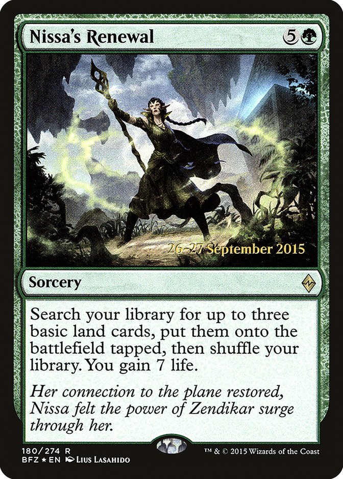 Nissa's Renewal [Battle for Zendikar Prerelease Promos] | Chromatic Games