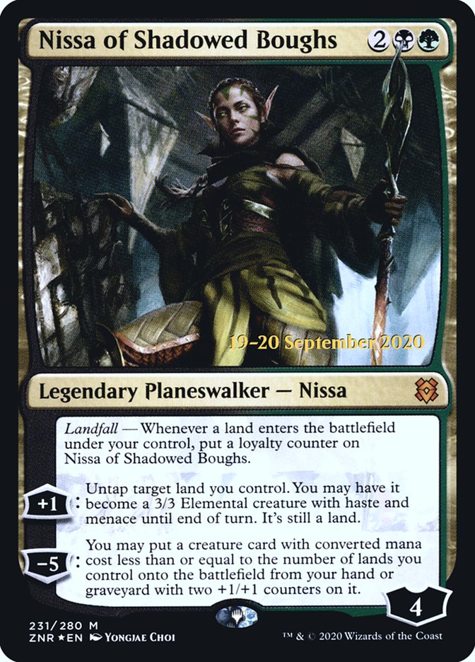 Nissa of Shadowed Boughs [Zendikar Rising Prerelease Promos] | Chromatic Games