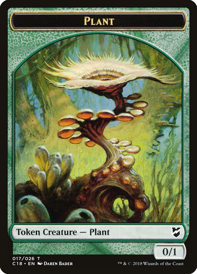 Cat Warrior // Plant Double-Sided Token [Commander 2018 Tokens] | Chromatic Games